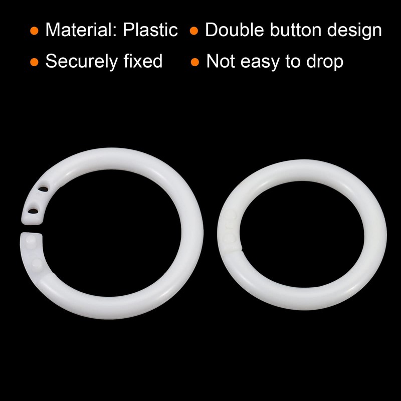 PATIKIL 2.8 cm OD 2 cm ID Loose Leaf Rings,