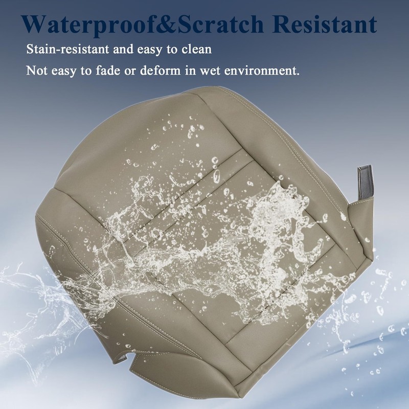 NLQR Front Driver Side Bottom Replacement Seat Cover Tan Microfiber