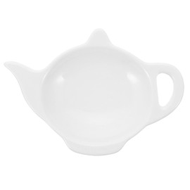 Tea Bag Plate Ceramic Tea Bag Holder Tea Bag Coasters Teapot- Shaped Seasoning Dishes Salad Soy Dipping Bowls Spoon Rests Holder Snack Plate (4.8x3)