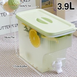 AIMALL 3900ml Refrigerator Cold Water Kettle with Spout and Lid – Large Capacity Transparent Juice Beverage Dispenser for Home and Office