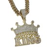 Crown King Hip Hop Pendant Chain Blinged Out Charm Gold