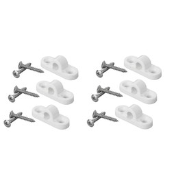 blntackle76 Set of 3-12 Plastic Awning Eyelets Wall Eyelets Vertical or Horizontal for Caravan Motorhome Tent Eyelet Camping White Includes Screws (6 Pieces Horizontal)