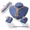 Deluxe Set Joyería Collar + Pulsera + Aretes Y Anillo