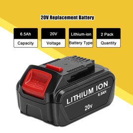 JYJZPB 2 Pack 6.5Ah Replace Battery for De walt 20V MAX Battery, and 1Pack for Milwaukee 18V & for De walt 20V Adapter, Convert Milwaukee M18 & De Walt 20v to Makita 18V Battery