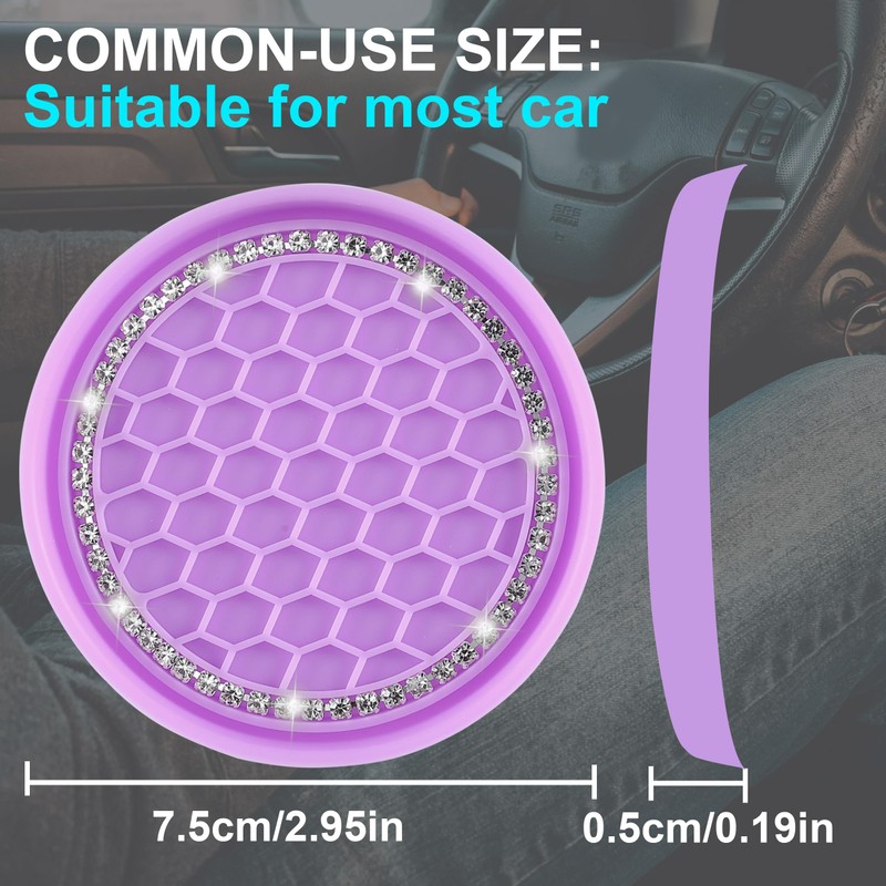 Amooca Car Cup Coaster 4 Pack Universal Non-Slip Cup Holders