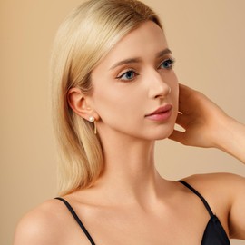 QICSETLAR 24K Gold Plated Freshwater Pearl Drop Earrings "Goddess Tear" for Women - 925 Sterling Silver Hypoallergenic Studs, Handcrafted with Natural Pearls