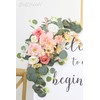 BASIMAN 2pcs Wedding Arch Flowers,Wedding Artificial Sign Flower,Welcome Easel Door