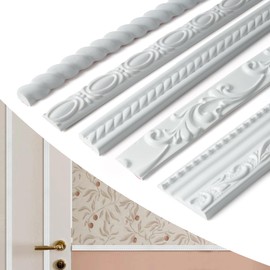 YEFANXI Flexible Chair Rail Panel PVC Wall Molding Trim – 0.79IN*0.28IN, 10 FT Roll, 3D Twisted Cable Pattern, Self-Adhesive, Paintable, Easy Installation for Home Decor(0.79in*0.28in)