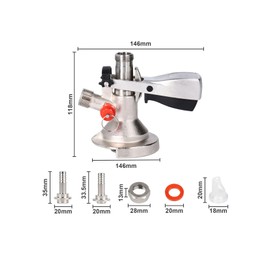 ZLXHDL Beer Taps for Kegs, Stainless Steel Beer Barrel Coupler Beer Keg Tap Distributor Coupler Keg Tap G5/8 a Type for Keg Taps for Beer