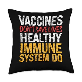 Complex Network Of Cells Or Healthy Body Lover Vaccines Don't Save Lives Protection Body Organs Throw Pillow, 18x18, Multicolor