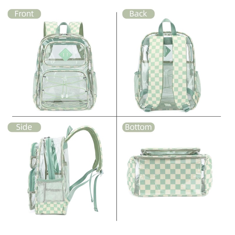 Lreneilu Clear Backpacks for Girls Women, Heavy Duty PVC Transparent