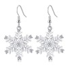 Snowflake Pierced Hook Dangle Earrings for Women Crystal Snowflake Sparkly