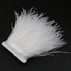 1m White Ostrich Feathers Fringe with Satin Ribbon for Dresses,