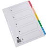 Q-Connect 5-Part Index Multi-punched Reinforced Board Multi-Colour Blank Tabs A4