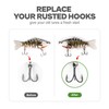4X Strong Treble Fishing Hooks – PTFE(Super Slide)/Matte Tin Coating,