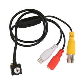 Mini Security Camera Waterproof Night Vision 170° Wide Angle NTSC Format Wired AV Surveillance Camera with Mic for CCTV