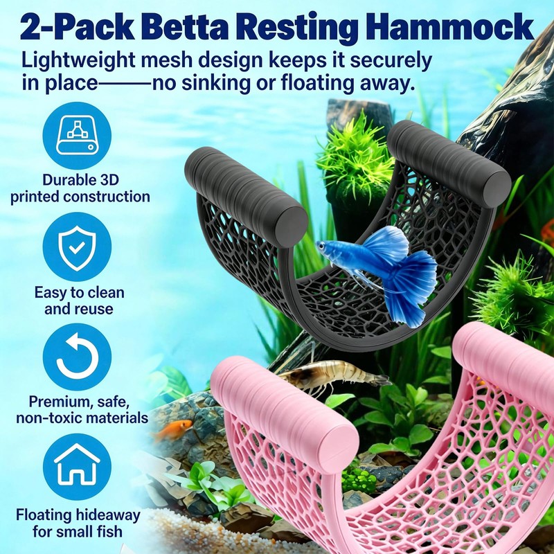 3pcs Betta Fish Hammock, Betta Fish Tank Accessories, Floating Rest