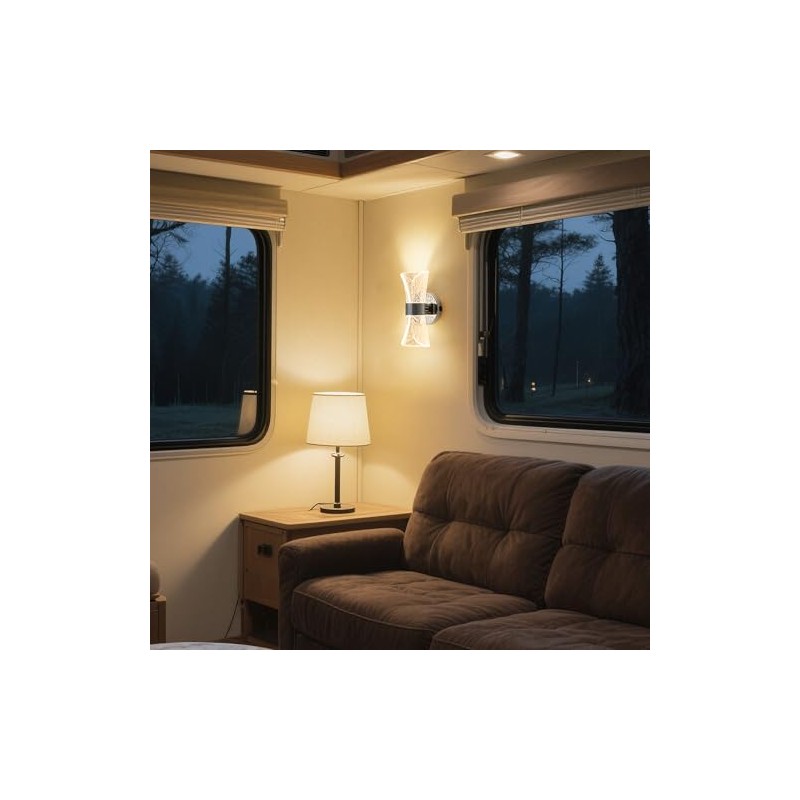 12V LED Wall Sconce with Switch, 3400K 6W 550LM Dimmable