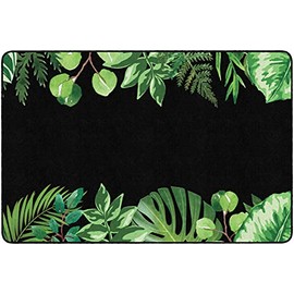 Flagship Carpets Schoolgirl Style Simply Boho Greenery Classroom Area Rug for Indoor Classroom Learning or Kid Bedroom Educational Play Mat, 5'x7'6", Black