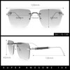 Luxury Hip Hop Rapper Rimless Bevel Lens Rectangular Hustler Sunglasses