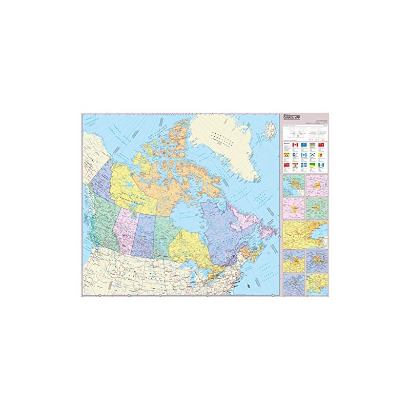 Cool Owl Maps Canada Wall Map Poster (Laminated 32x24)