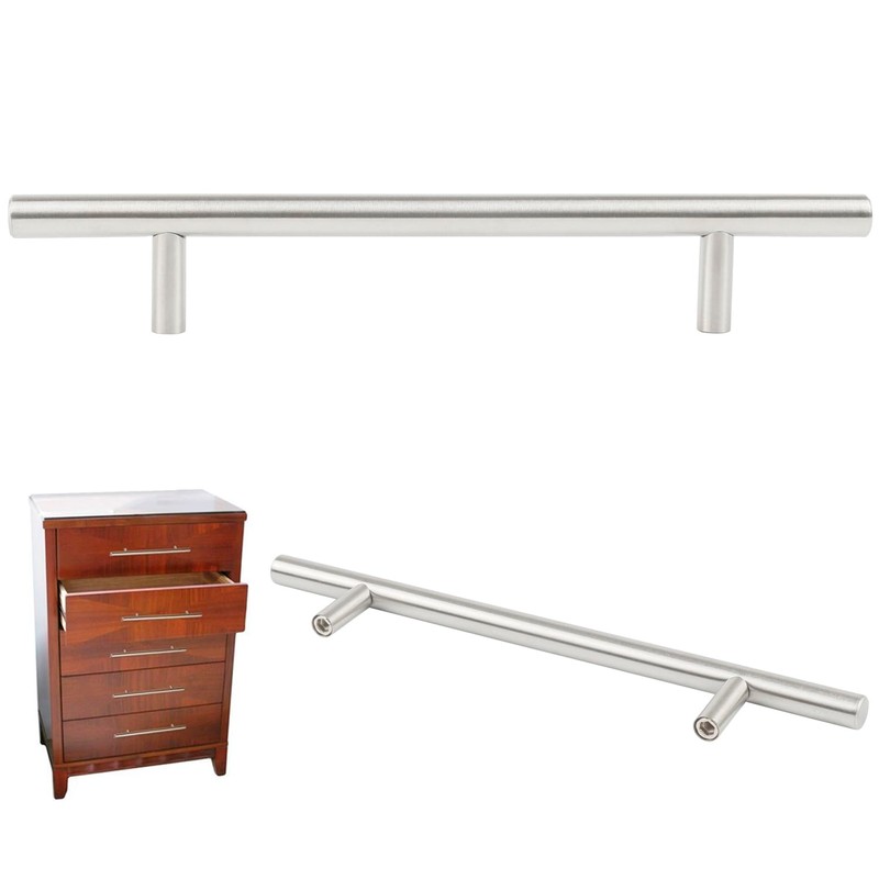 TRIXES 20x Stainless Steel T-Bar Handles with Screws, 200mm Wide
