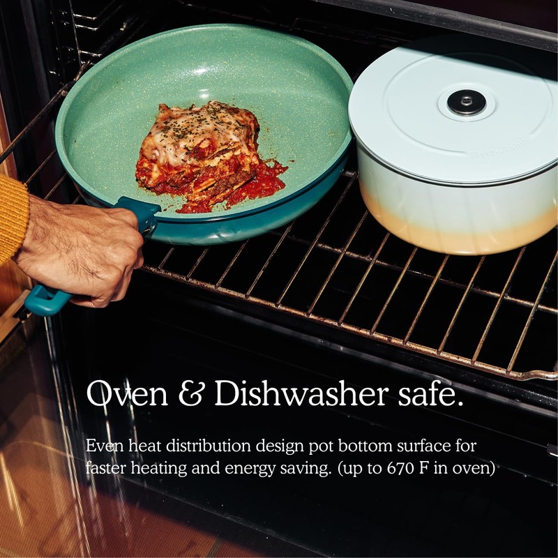 BytheTable Ombré Ceramic Titanium Non-Toxic, Nonstick Cookware Set 8-Piece Modular