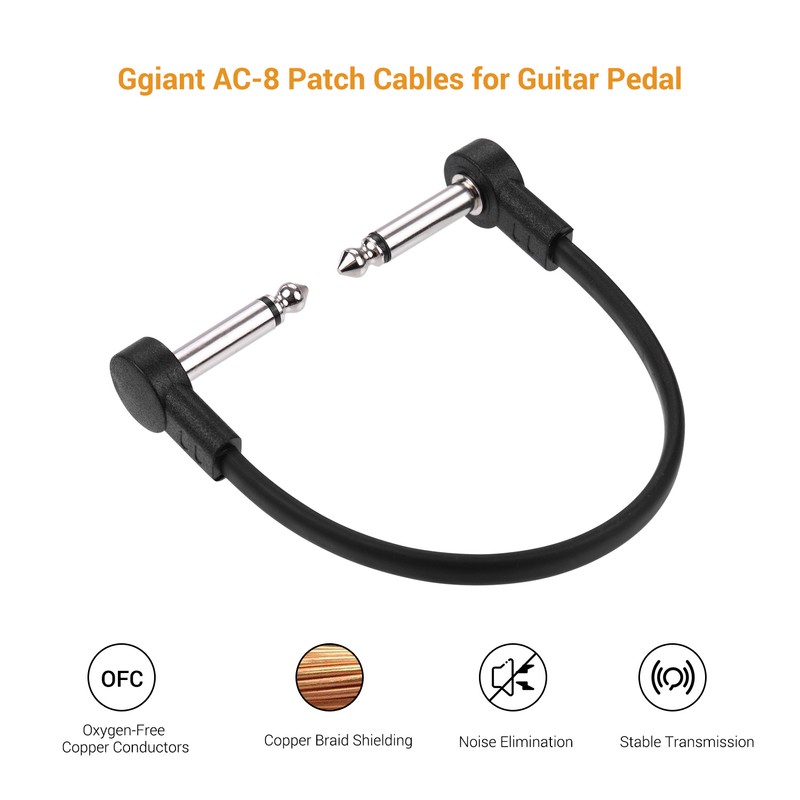 Ggiant AC-8 Guitar Effect Pedal Flat Patch Cables 6 Inch