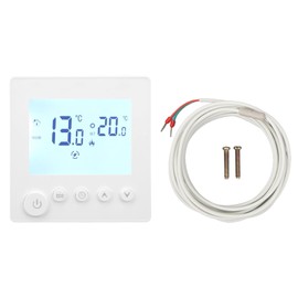 Programmable Thermostat with LCD Display, Remote Control, Temperature Controller for Heating, AC 90‑240V (Without )