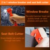 Car Window Breaker Hammer and Seat Belt Cutter 2-in-1, Emergency