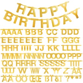 Easy Joy DIY Garland Banner Bring Lights Exceeding 140 Gold Letters Garland Banner Letters Garland Gold Letter Garland Party Decoration Welcome Home Happy Birthday Happy Wedding