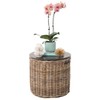 Kouboo Round Rattan Storage Basket with Wood Lid - Side