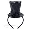 Mini Top Hat on Headband Sequin Black