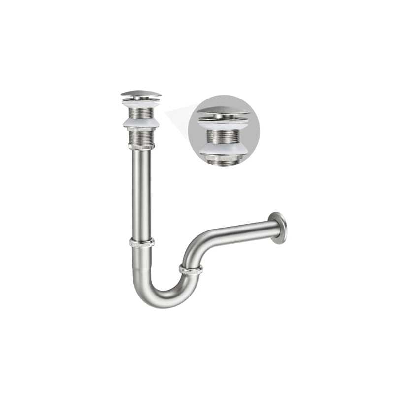 TSIBOMU Bathroom Sink U Shape Bottle Trap Complete Set, Adjustable