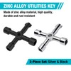 DURATECH Meter Box Key Gas Key, 2-Piece 4-Way Multi-Functional Utilities