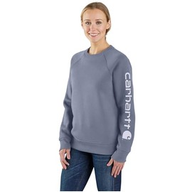 Carhartt Women's Relaxed Fit Midweight Graphic Crewneck Sweatshirt, Wisteria Heather, Medium
