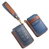 HIBEYO 3 Button Fit for Jeep Leather Key Fob Cover