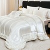 Dreamwaka White Comforter Set with Satin Sheet Set King 8