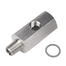 Adapter Tee - 1/8" BSPT Oil Pressure Sensor Tee Gasket to NPT Adapter Turbo Supply Feed Line Gauge