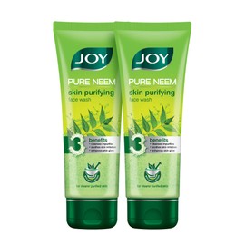 Joy Skin Purifying Neem Face Wash for Acne & Pimples | With Pure Neem Extract | Oil Control | Cleanses and Soothes skin | For All Skin Types | Pack of 2 X 100 ml