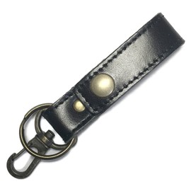 Leather Workshop Satou Keychain, Belt Loop, Genuine Leather, Keyring, Men's, Leather, Belt, Made in Japan, Black