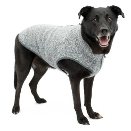 Kurgo Target Extra Large Heather Black Dog Sweater With Fleece Lining And Zipper
