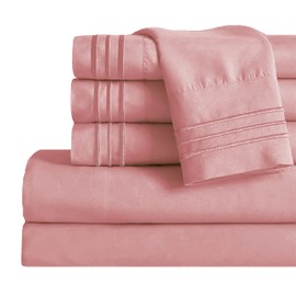 Mocassi King Sheet Set - Luxury Hotel 1800 Premier Bedding Sheets & Pillowcases - Ultra Soft Breathable & Cooling Bed Sheets - Deep Pocket - Wrinkle Resistant - 6 Piece Set - King, Dusty Rose
