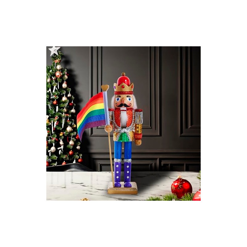 Kurt S. Adler 12-Inch Wooden Gay Pride Nutcracker