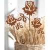 Lilienburg Set of 3 Rose Rust Stakes, Flower, Rust Rose