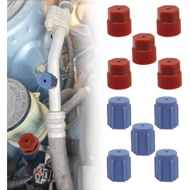 10PCS Air Conditioning AC System Charging Port Caps,Low Side A/C Cap for Car Air-conditioning Replacement and Maintenance 5Red High and 5Blue Low Expansion Valves and Parts（13mm and 16mm High）
