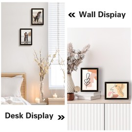 Frametory Enamel Picture Frame - 5x7 Gold Metal Edge Black Enamel Picture Frame With Easel and Velvet Back for Tabletop Display, Bookshelf, 5x7 Wall Decoration, Photo Frames-2 Set