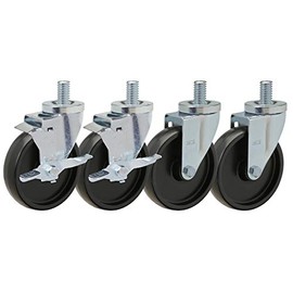 SES Brand 5" Caster Set of 4 | for Southbend Ranges with Heavy Duty Polyolefin Wheels | 2 Swivels and 2 Swivels with Brake