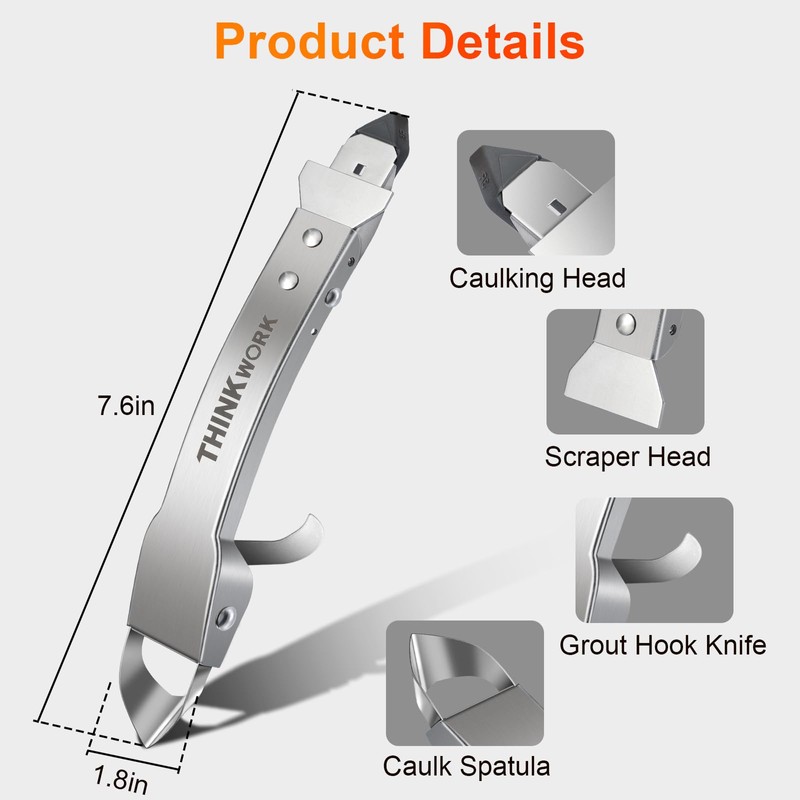 THINKWORK Caulking Tool Kit, 4 in 1 Caulk Remover Tool,