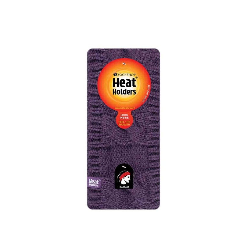 Heat Holders - Ladies Thick Cable Knitted Fleece Lined Thermal